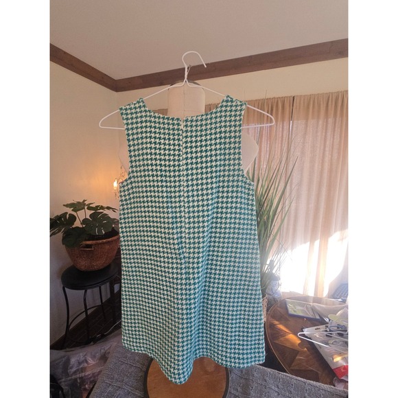 MINI BODEN - Girls Houndstooth Pinafore Dress Green White - Size 8-9Y - Picture 4 of 9